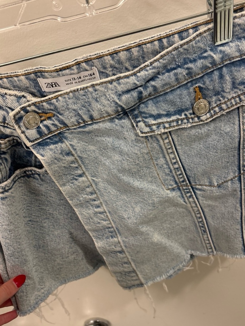 Zara Light Wash Denim Jeans Overalls Skirt